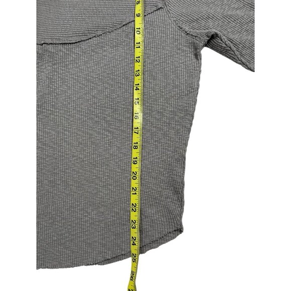 We The free people Sweatshirt Thermal Gray Ribbed Knit Size XS Buffy Sleeves - Picture 10 of 10